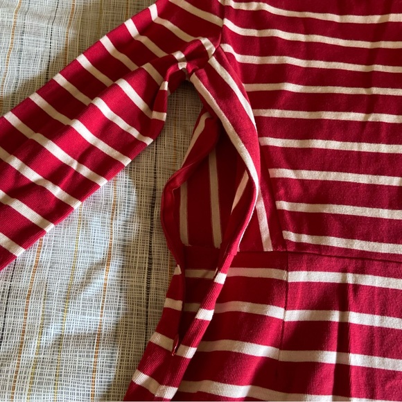 Pink and white striped long sleeve dress - Picture 5 of 5